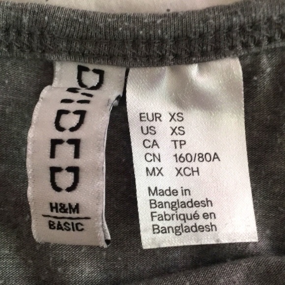 H&M XS basic grey tank top - Picture 2 of 2